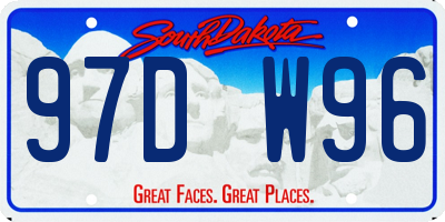 SD license plate 97DW96