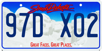 SD license plate 97DX02