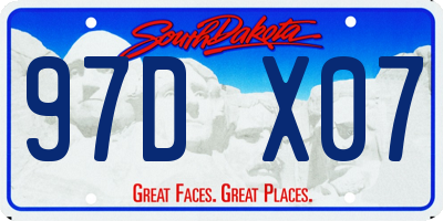 SD license plate 97DX07