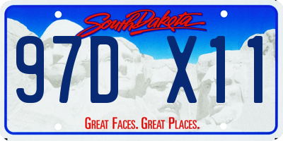 SD license plate 97DX11