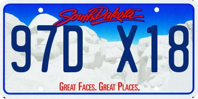 SD license plate 97DX18