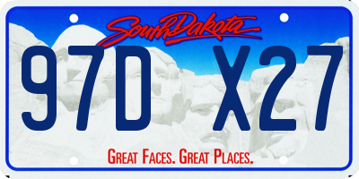 SD license plate 97DX27