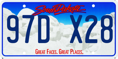 SD license plate 97DX28
