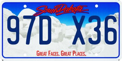 SD license plate 97DX36