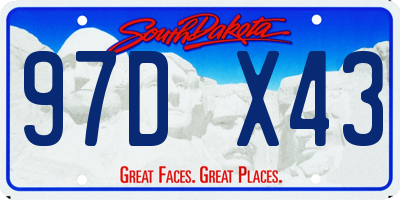 SD license plate 97DX43
