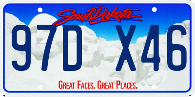 SD license plate 97DX46