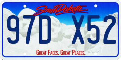 SD license plate 97DX52