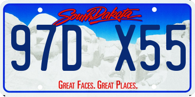 SD license plate 97DX55