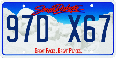 SD license plate 97DX67