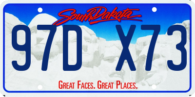 SD license plate 97DX73