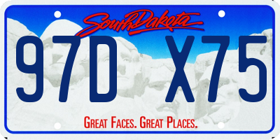 SD license plate 97DX75