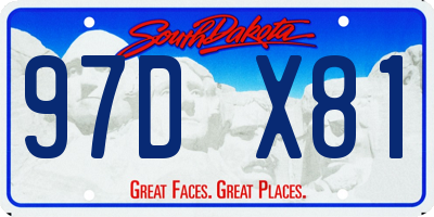 SD license plate 97DX81