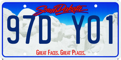SD license plate 97DY01