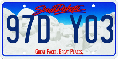 SD license plate 97DY03