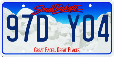 SD license plate 97DY04