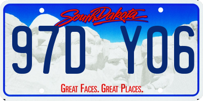 SD license plate 97DY06