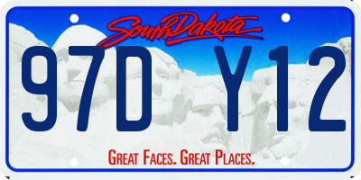 SD license plate 97DY12