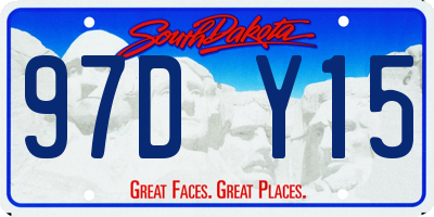 SD license plate 97DY15