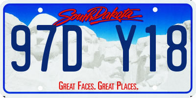 SD license plate 97DY18