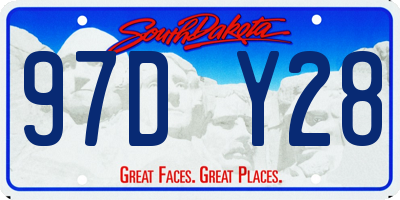 SD license plate 97DY28