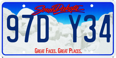 SD license plate 97DY34