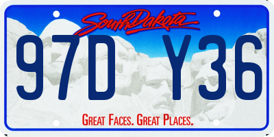 SD license plate 97DY36