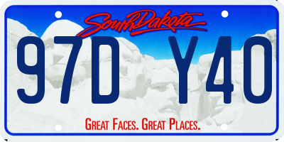 SD license plate 97DY40