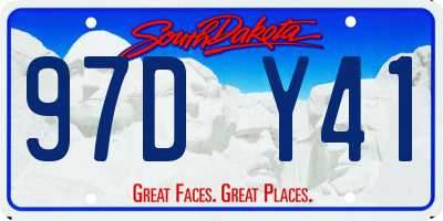 SD license plate 97DY41