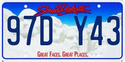 SD license plate 97DY43