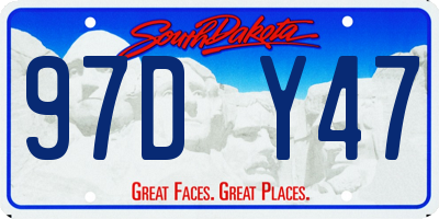 SD license plate 97DY47