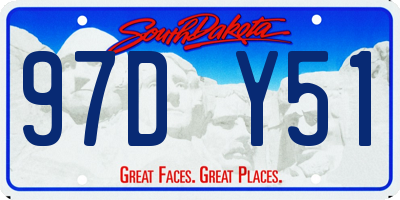 SD license plate 97DY51
