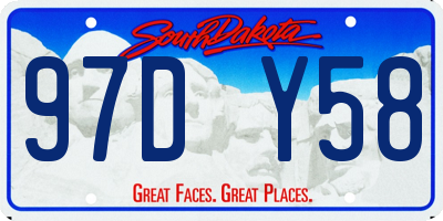 SD license plate 97DY58