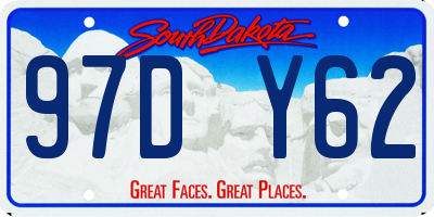 SD license plate 97DY62