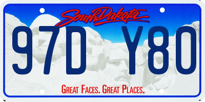 SD license plate 97DY80