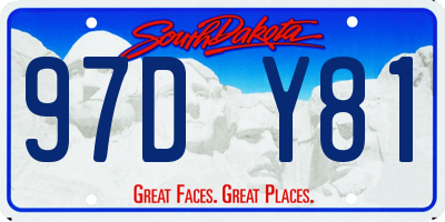 SD license plate 97DY81