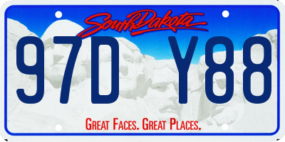 SD license plate 97DY88