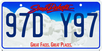 SD license plate 97DY97