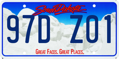SD license plate 97DZ01