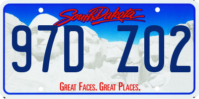 SD license plate 97DZ02