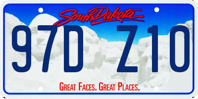 SD license plate 97DZ10