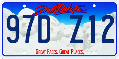 SD license plate 97DZ12