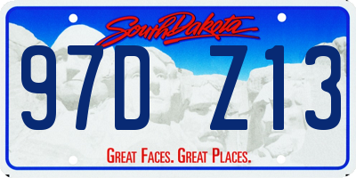 SD license plate 97DZ13