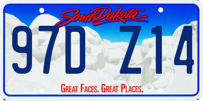 SD license plate 97DZ14