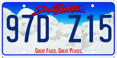 SD license plate 97DZ15