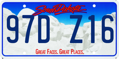 SD license plate 97DZ16