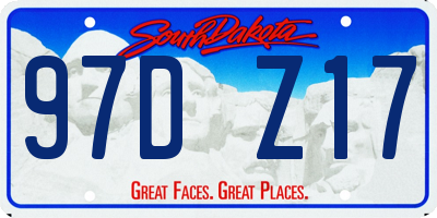 SD license plate 97DZ17