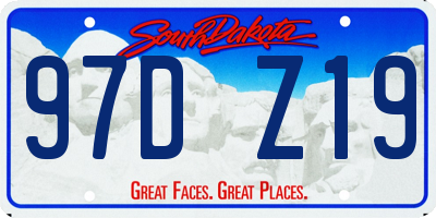 SD license plate 97DZ19