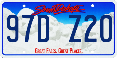 SD license plate 97DZ20