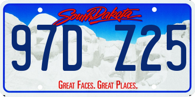 SD license plate 97DZ25