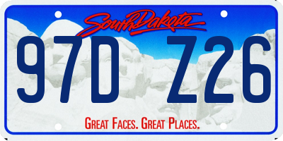 SD license plate 97DZ26